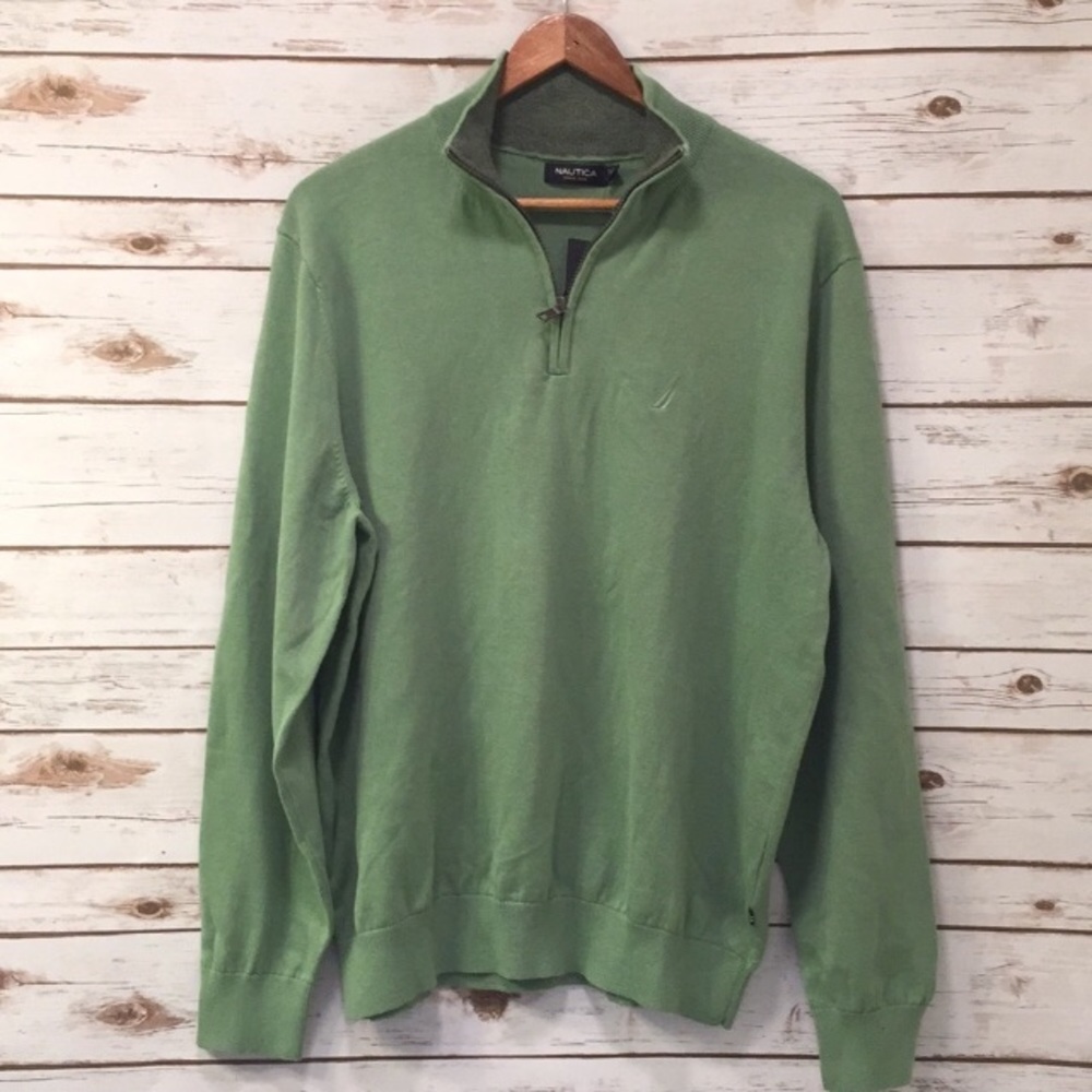 NEW XL 3/4 Zip Green Nautica Sweater Great Gift